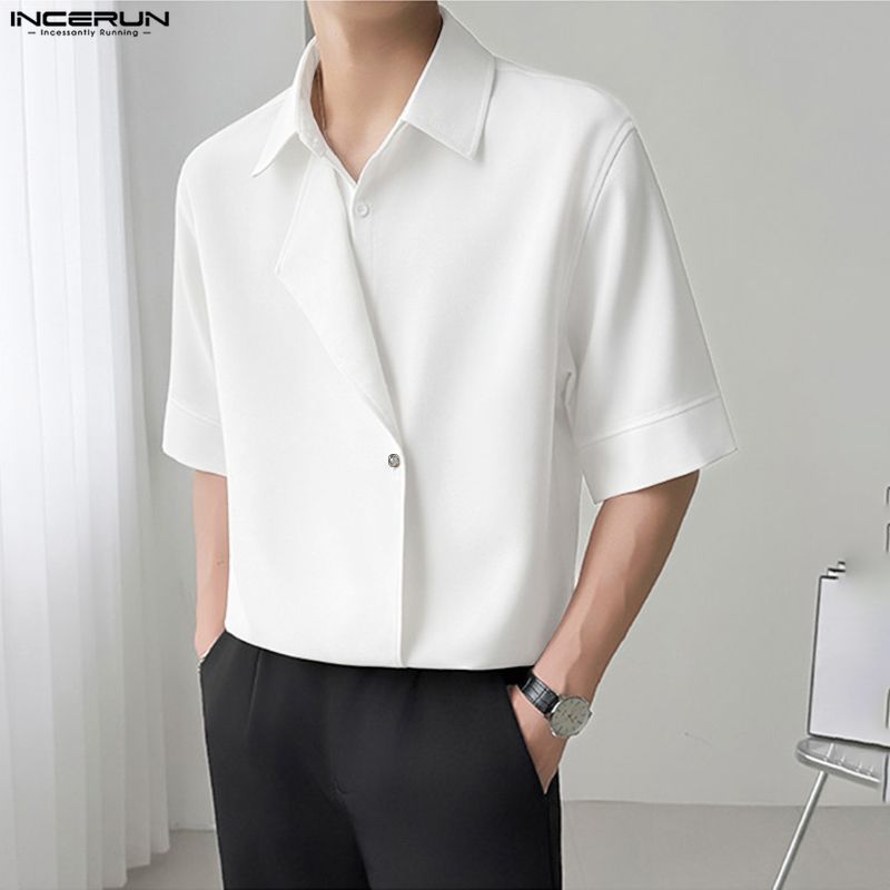 Summer Clothing Colors 2026 - 2026 Herrenhemd Einfarbig mit Kragen Halber