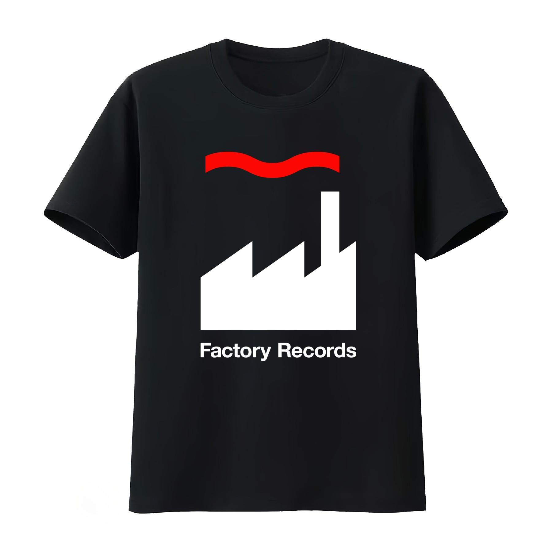 Summer Clothing Colors 2026 - Factory Records T-Shirt in Klassischen Schwarz-Weiß-Farben