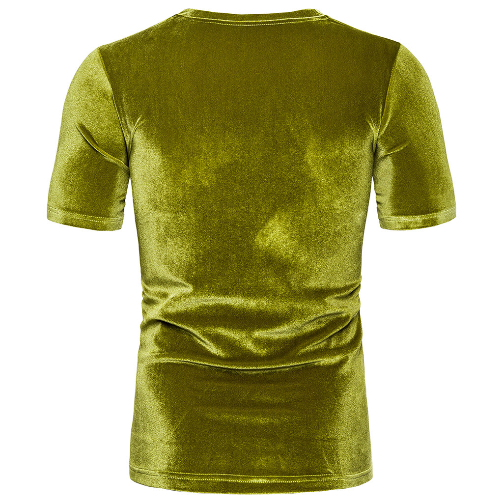 Summer Clothing Colors 2026 - High Street Herren Samt T-Shirt Kurzarm