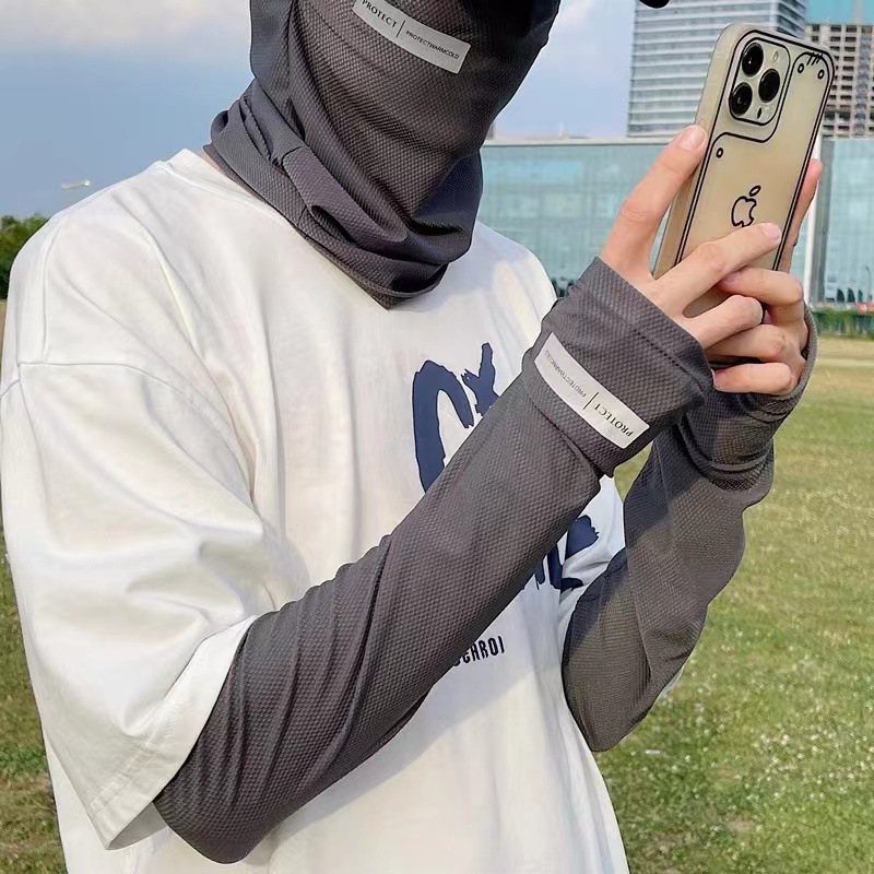 Rash Guard Long Sleeve - UV-Sonnenschutz-Armstulpen für Herren, langärmlige Eisseiden-Fahrerarmstulpen, Sonnenschutz