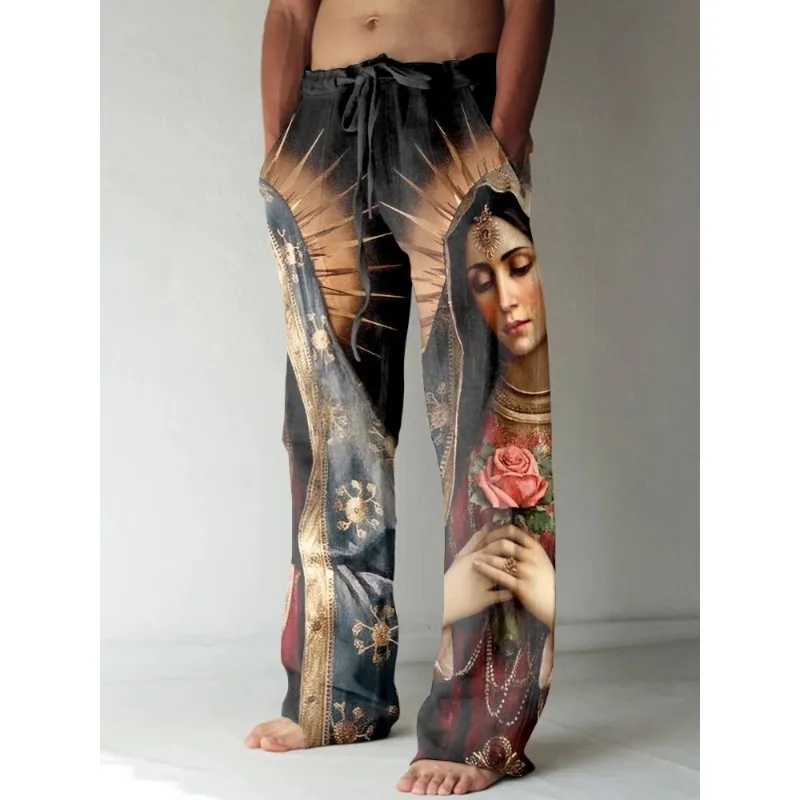 Summer Renaissance Clothing - Herren Vintage Renaissance Virgin Mary bedruckte