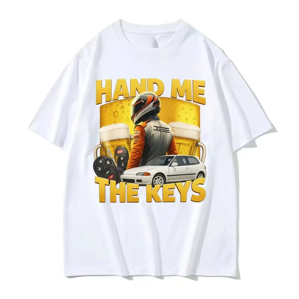 Summer Clothing Drive - Lustiges „Hand Me The Keys“ Alkohol-Bier-T-Shirt,