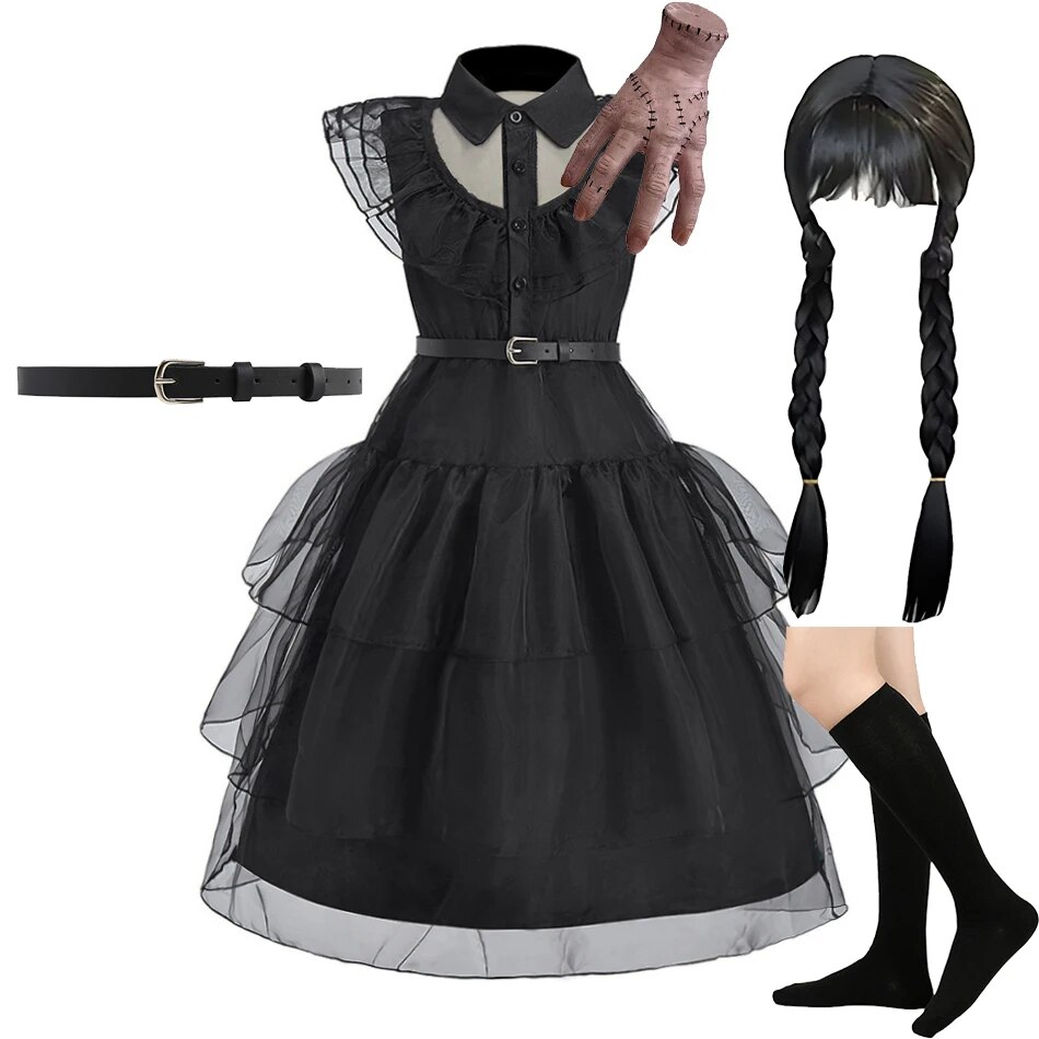 Summer Clothing For Kids Girls - Mädchenkostüm Kinder Cosplay Schwarzes Hexenprinzessinnenkleid Kinder