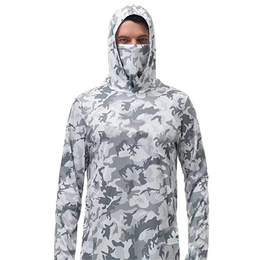 Summer Clothing Mens - Sommer-Angelhoodies für Männer Jersey Tarnmuster Langarm-Angelhemd
