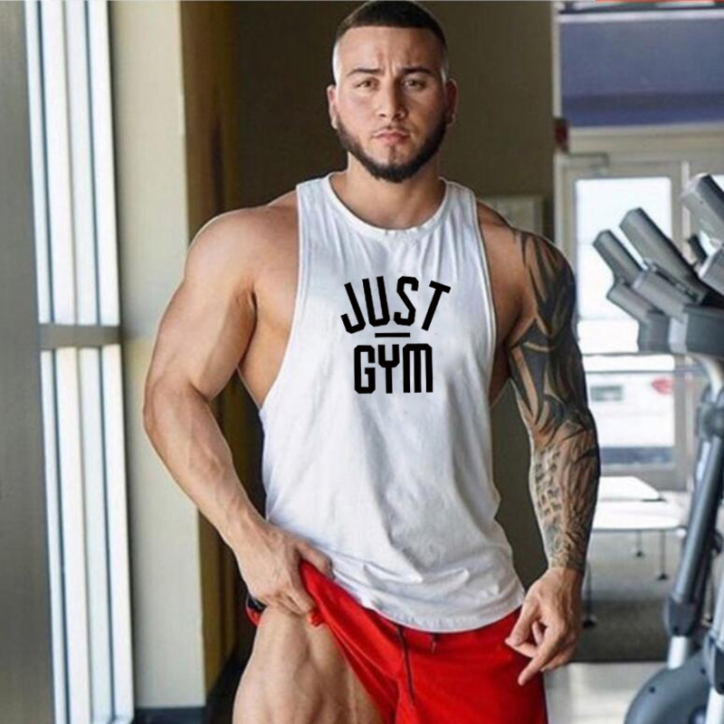 Summer Clothing Logo - JUST GYM Logo Fitnesskleidung Herren Baumwoll-Fitness-Tanktops