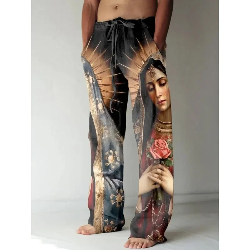 Summer Renaissance Clothing - Herren Vintage Renaissance Jungfrau Maria Bedruckte
