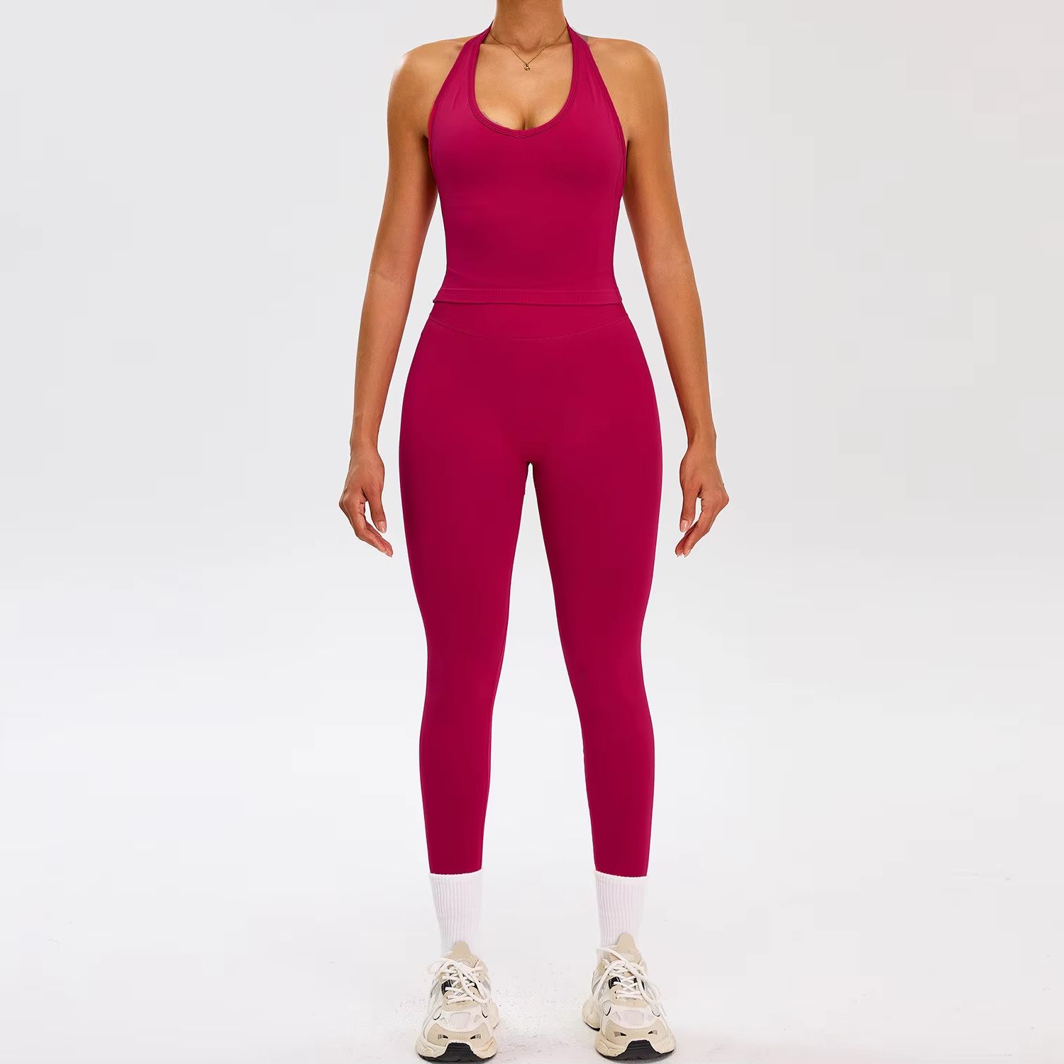 Summer Clothing Logo - 2-teiliger Damen-Trainingsanzug, nahtloses Yoga-Set, Workout-Outfits, Sportbekleidung,