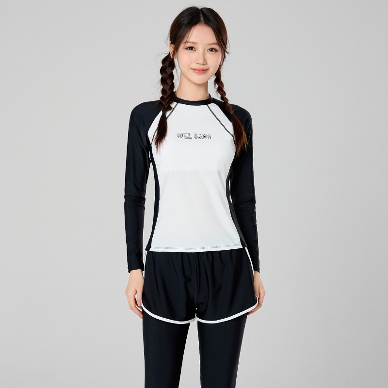Rash Guard Long Sleeve - Mädchen Rash Guard Bademode Langarm-Badeanzug 3-teiliger