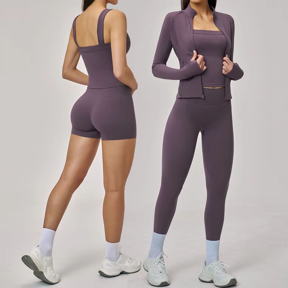 Summer Clothing Logo - 2/3-teiliges Damen-Trainingsanzug-Yoga-Set, Workout-Outfits, Sportbekleidung, Fitnesskleidung, High-Waist-Leggings,