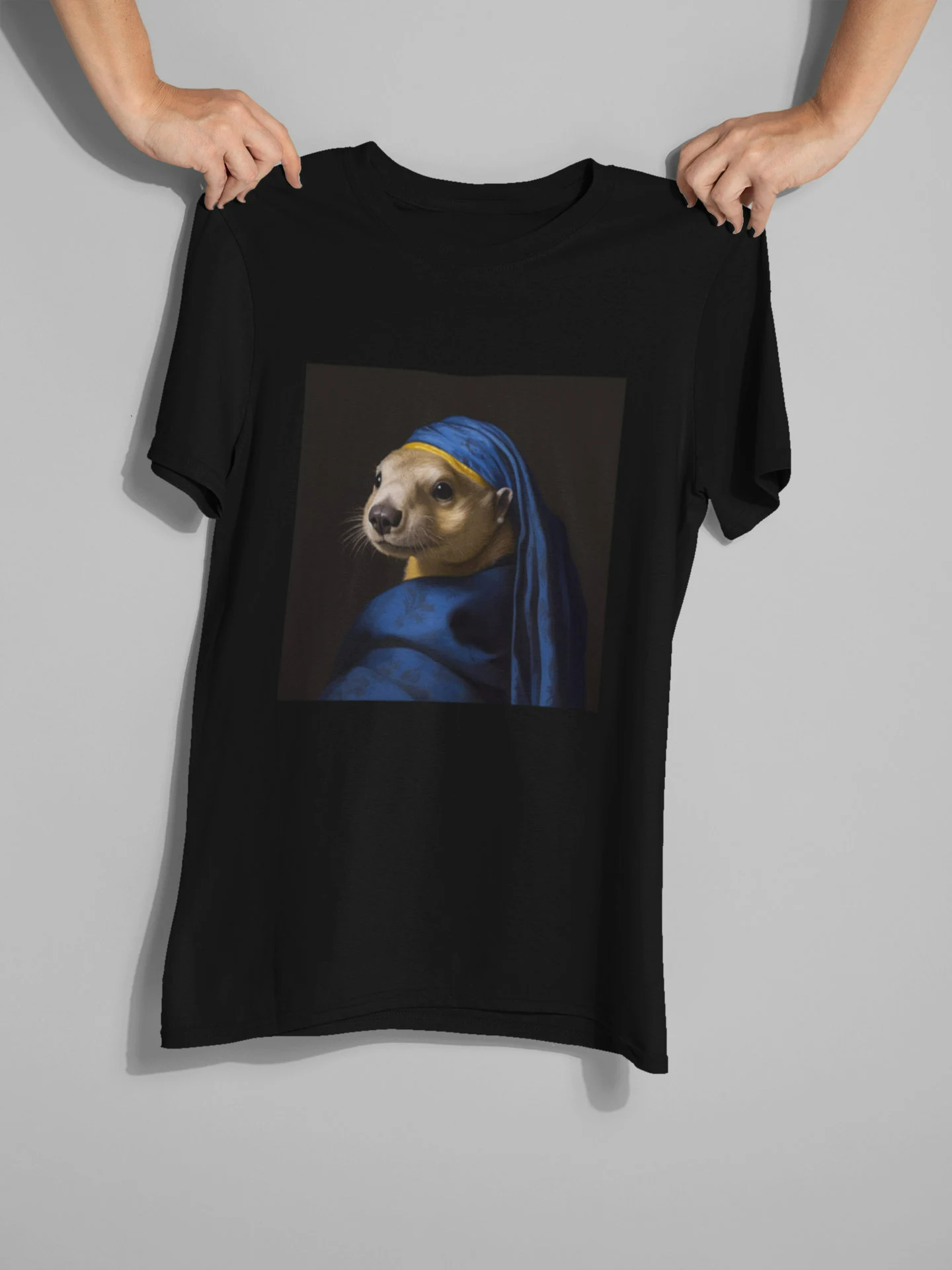 Summer Renaissance Clothing - Otter-Perlen-Ohrringe T-Shirt, Unisex Baumwoll-Druck-T-Shirt, Oberteil, Perlen-Ohrringe