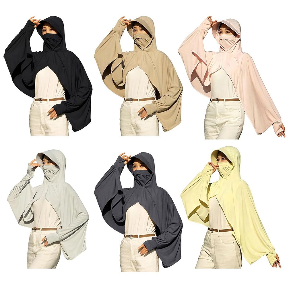 Summer Clothing Drive - Eisseiden-Sonnenschutzschal mit langen Ärmeln, UV-Schutz, kurzer