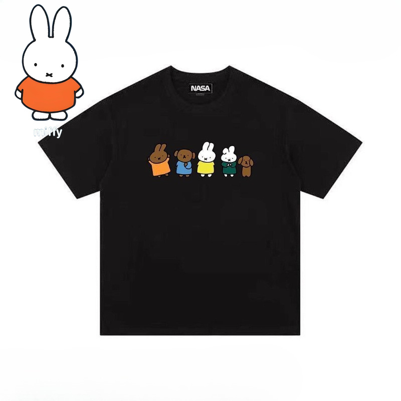 Summer Away Clothing Brand - Kawaii Miffy Co-Branded Niedliches Miffy-Welpen-Print Reines
