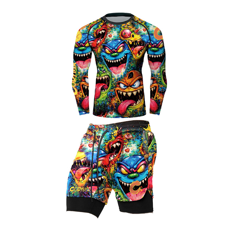 3D Bunter Monster-Graffiti Her – Rash Guard Long Sleeve Bewertung und Preis