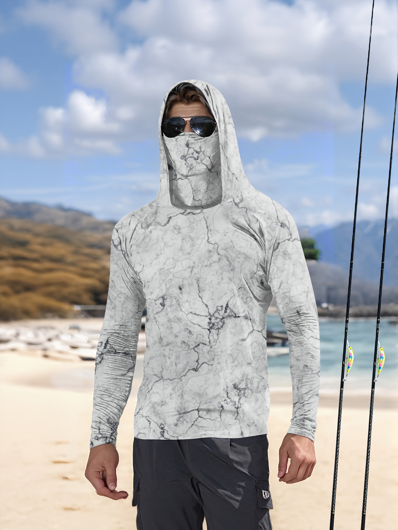 Herren Angelhemd mit Kapuze, L – Summer Clothing Mens Bewertung und Preis