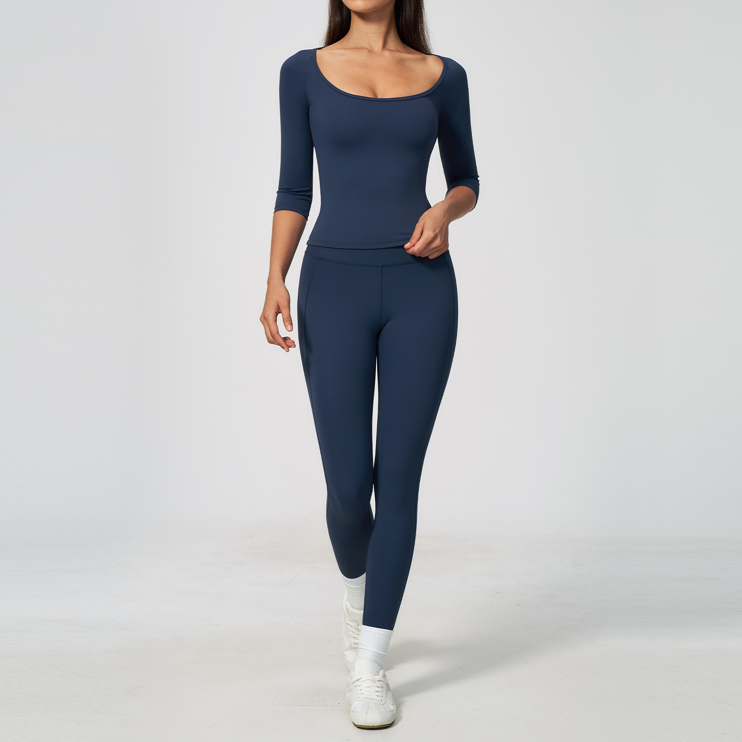 Damen 2-teiliges Yoga-Set 3/4- – Summer Clothing Logo Bewertung und Preis